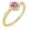 14K Yellow Pink Tourmaline and .167 CTW Diamond Ring Ref. 15641440
